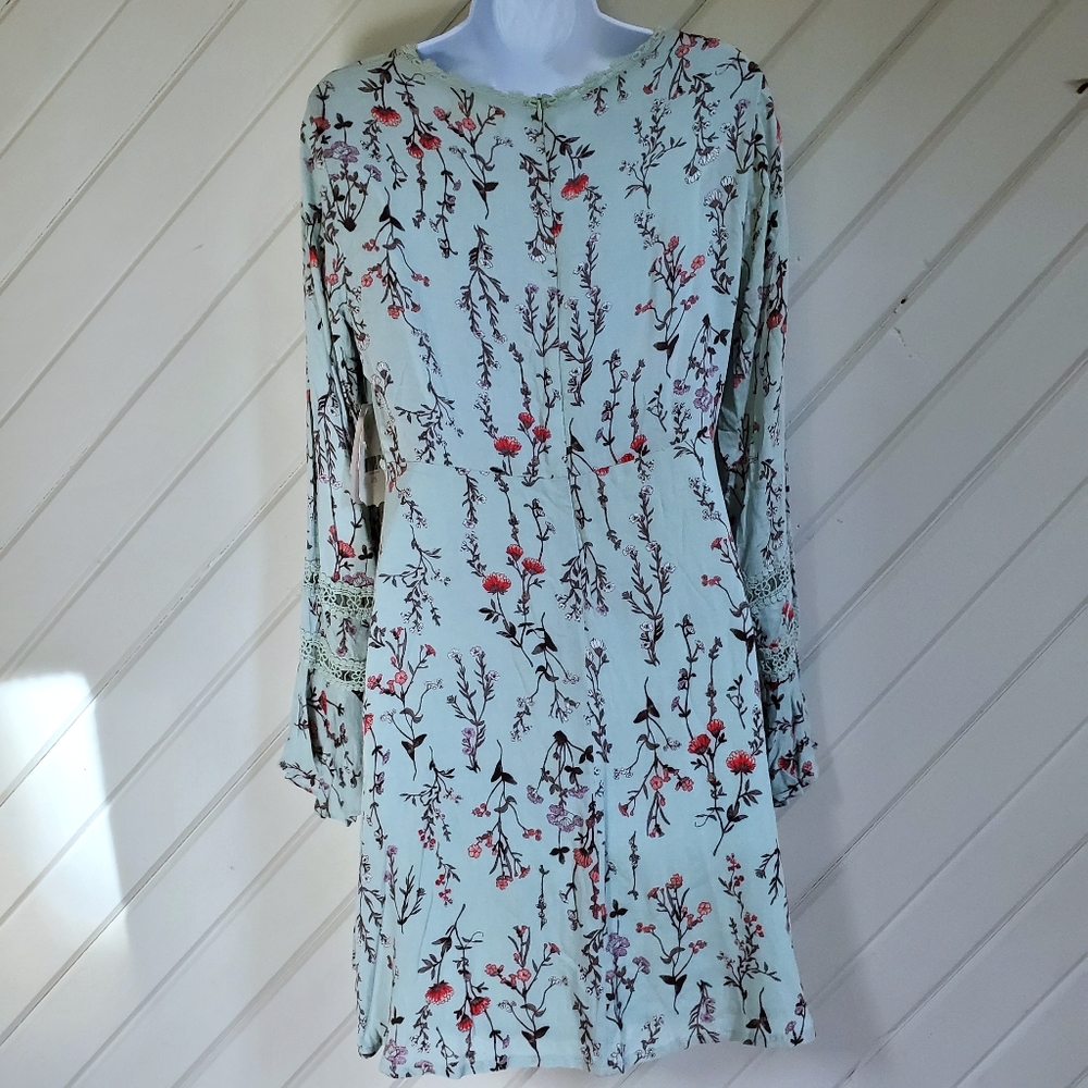 Altar'D STATE Mint Floral Chiffon Dress - Picture 8 of 10